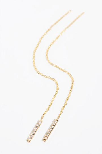 14k Diamond Bar Threader Earrings By Vale Jewelry At Free People